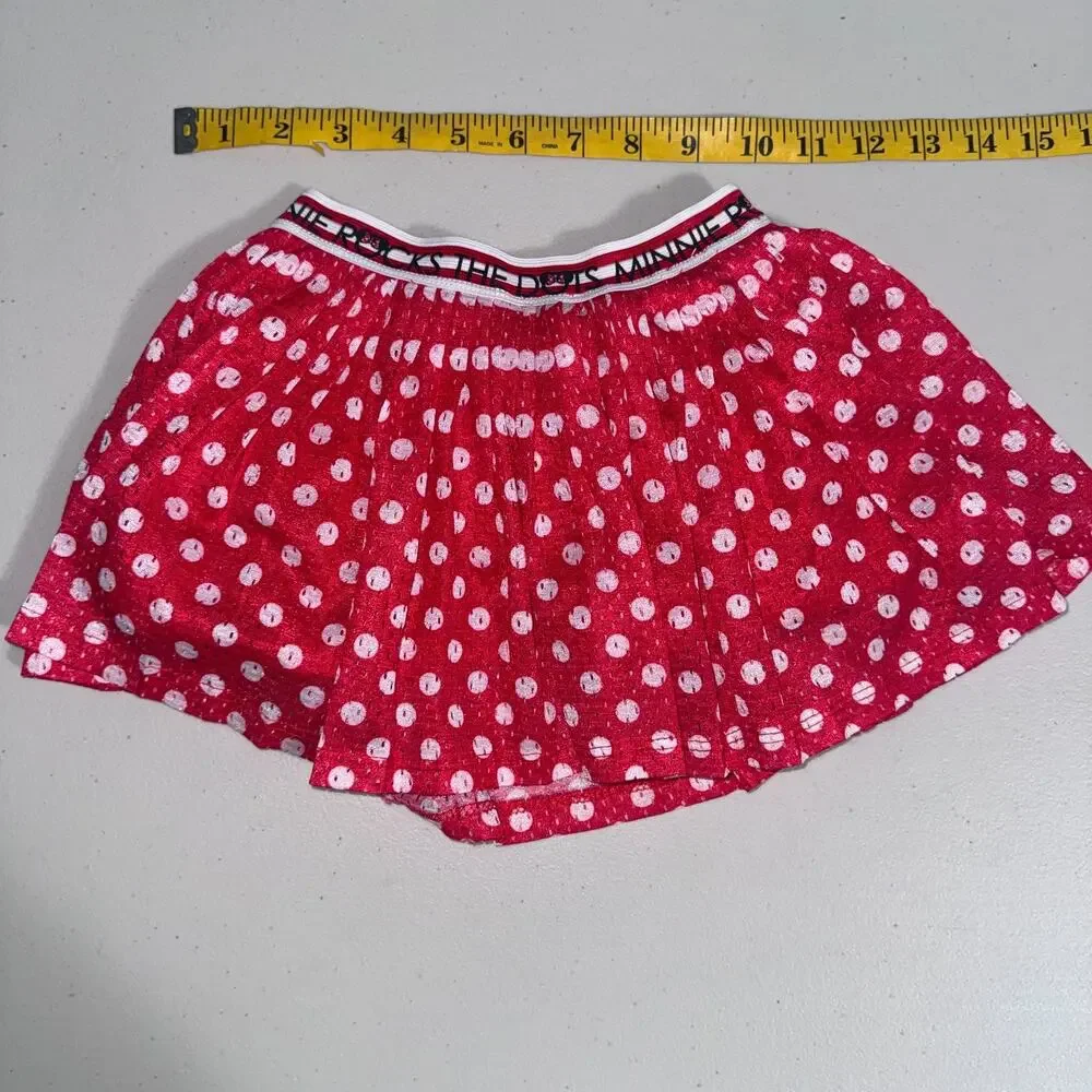 Disney Minnie Rock The Dots Girls 4 Polka Dot Skirt Built in Shorts Red White
